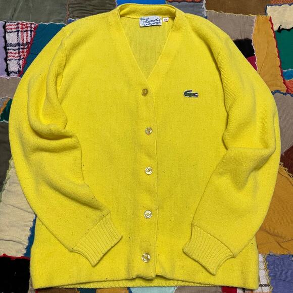 Lacoste Other - Vintage Lacoste Yellow Cardigan Sweater Small